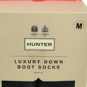 HUNTER Black CHELSEA Luxury Down Fill Welly Rain Boot ANKLE Socks Medium (5-7)